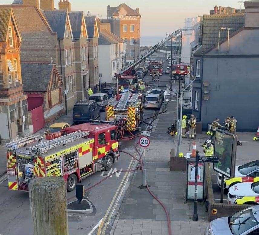 Richmond Street in Herne Bay remains closed after the fire. Picture: Oliver Martin