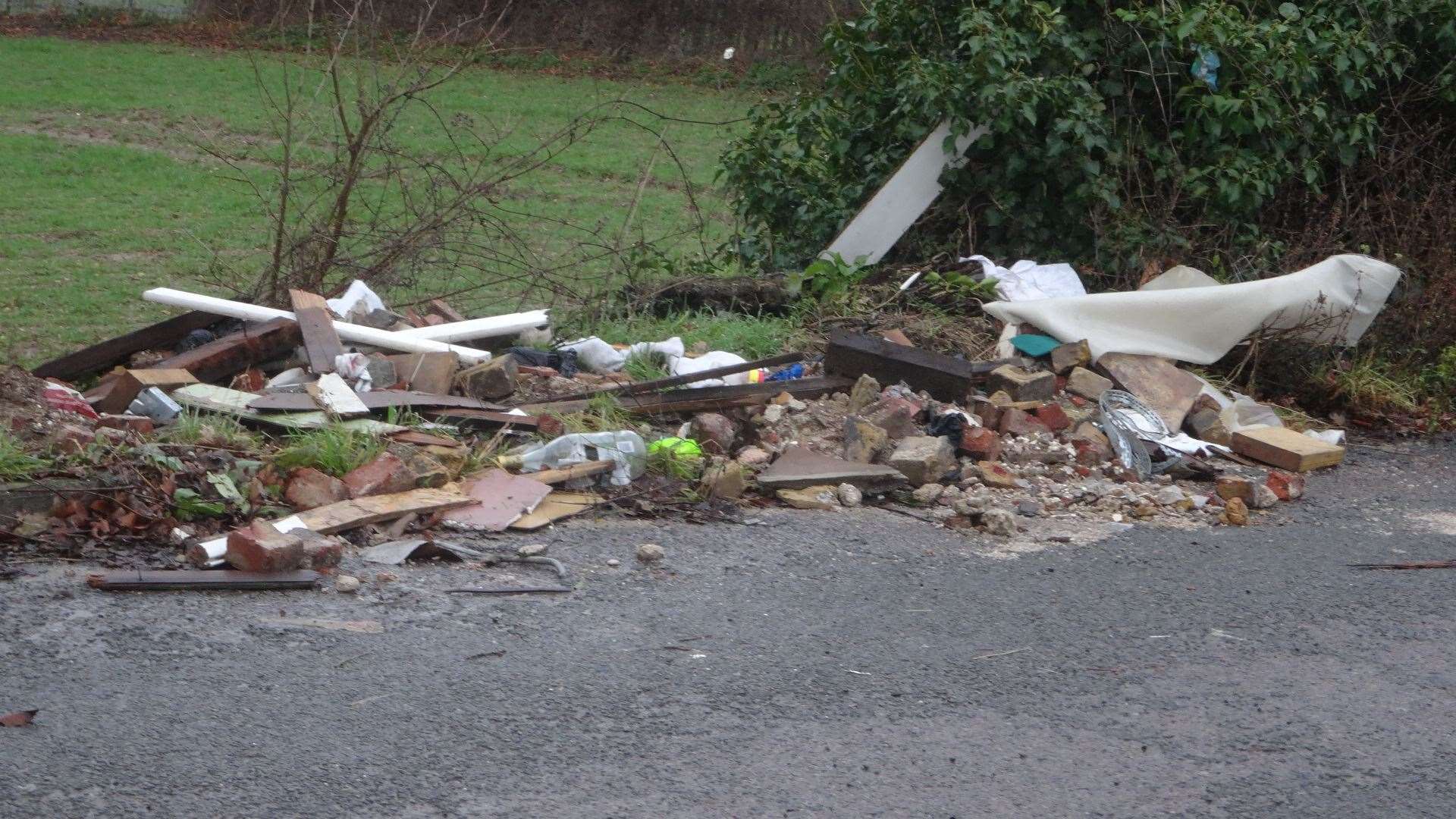 Fly-tipping in Betsham, Southfleet, in February which residents at the time said was getting during lockdown. Picture: Carol Davies