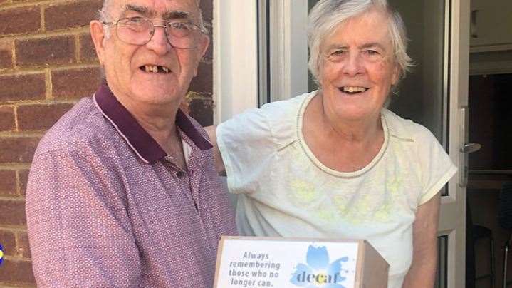 John and Chris Neal from Penenden Heath were two recipients of the Decaf care packages. Picture: Valley Park School