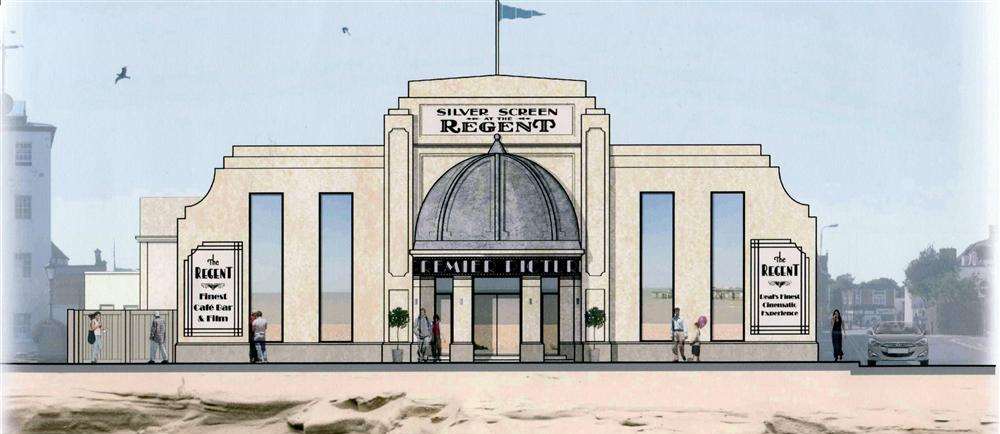 A design of the front exterior of the proposed new-look Regent on Deal seafront