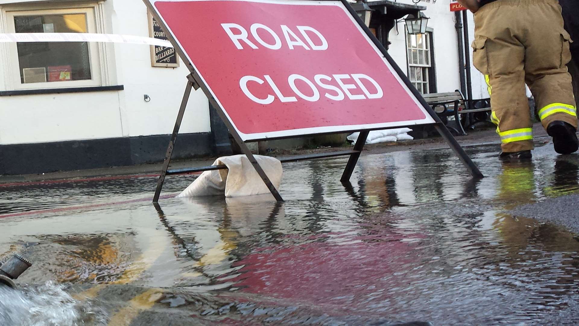 Roads are closed due to flooding. Library image.