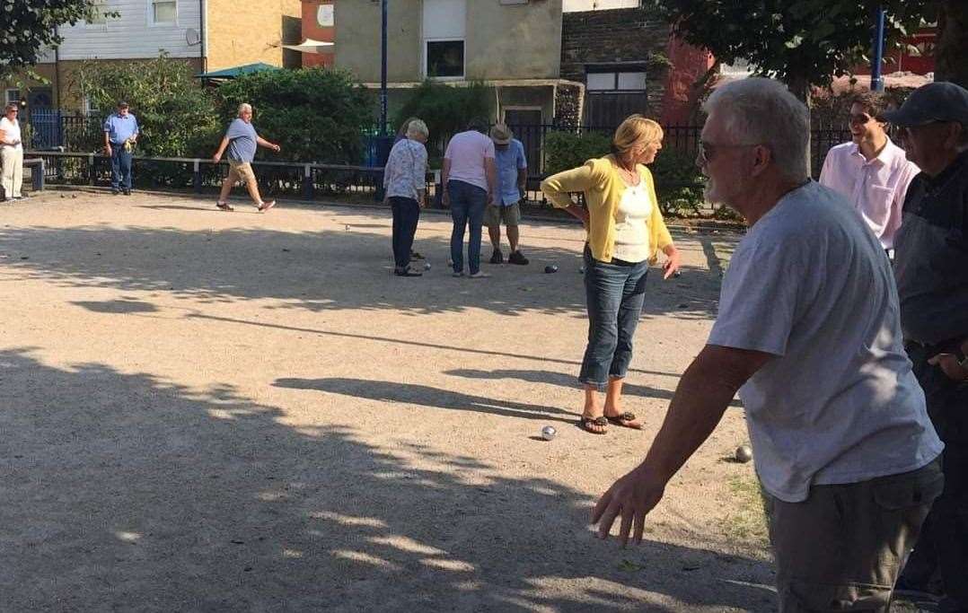 Petanque players at Charlotte Court in Ramsgate