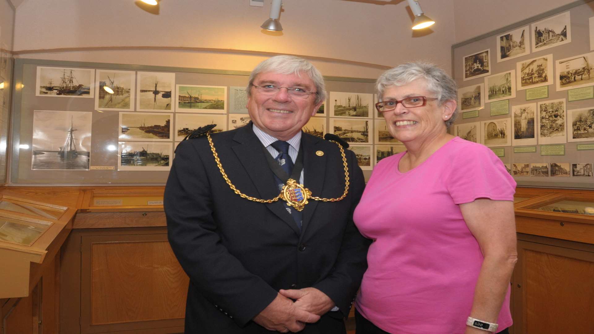 Mayor Paul Graeme with curator Linda Elliott
