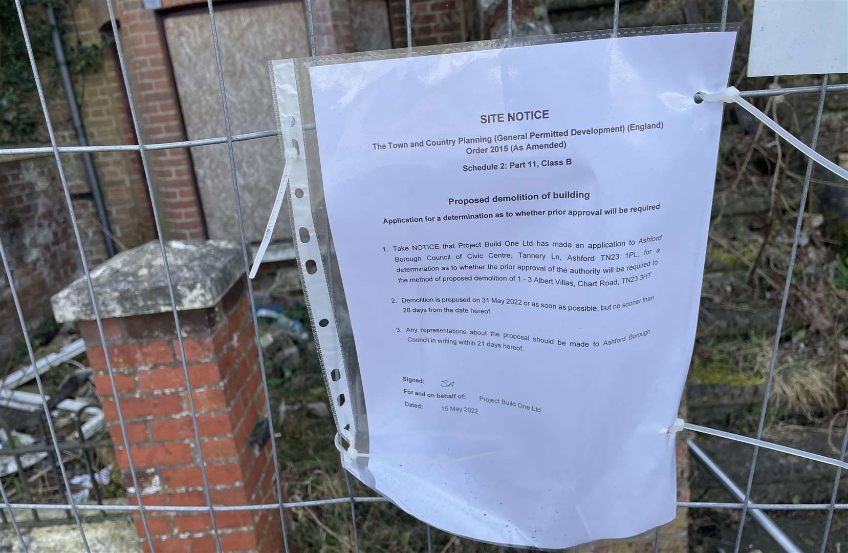 A demolition notice was attached to the building in March