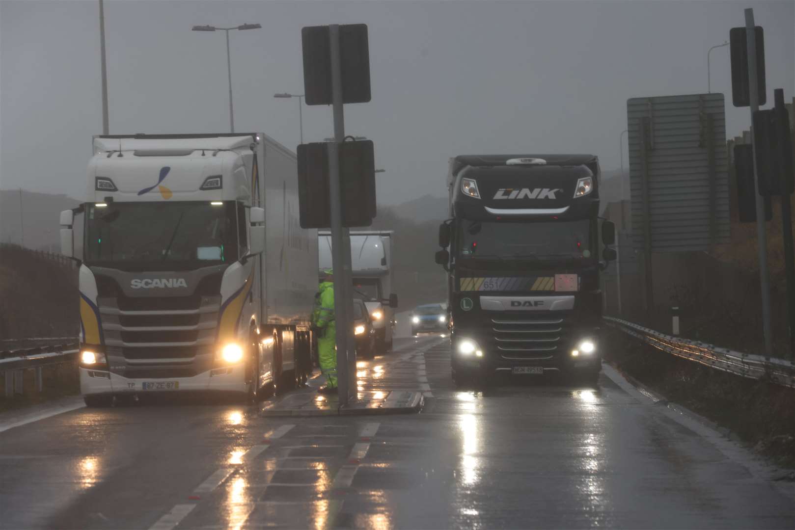 Lorries queueing at Dover today. Picture: UKNIP