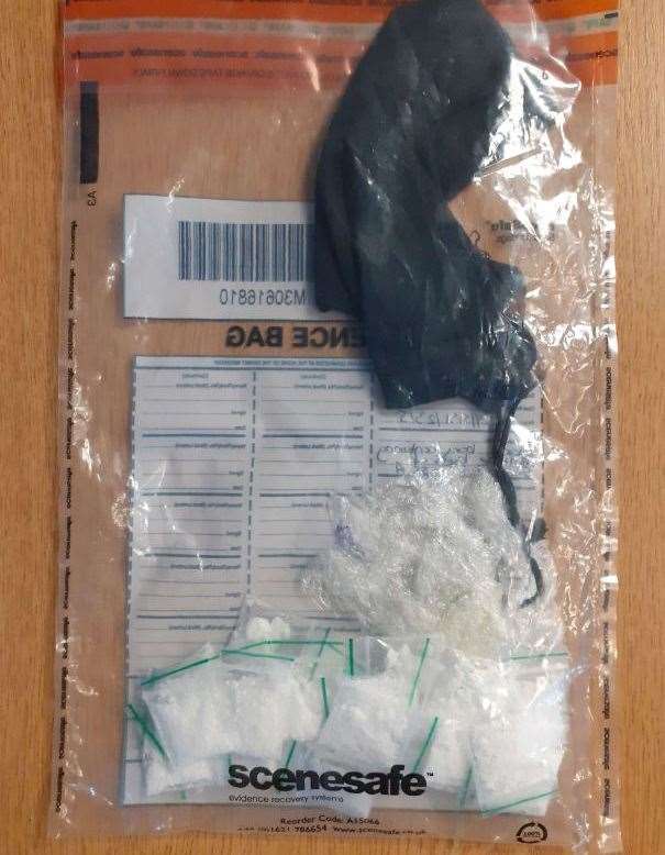 Police found 27 cocaine deals, £70 in cash and a mobile phone in Bilali's car. Picture: Kent Police