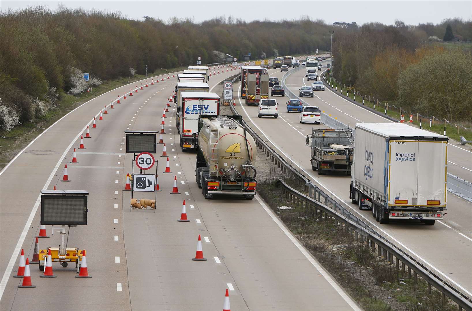 Operation Brock in place on M20 Picture: Andy Jones