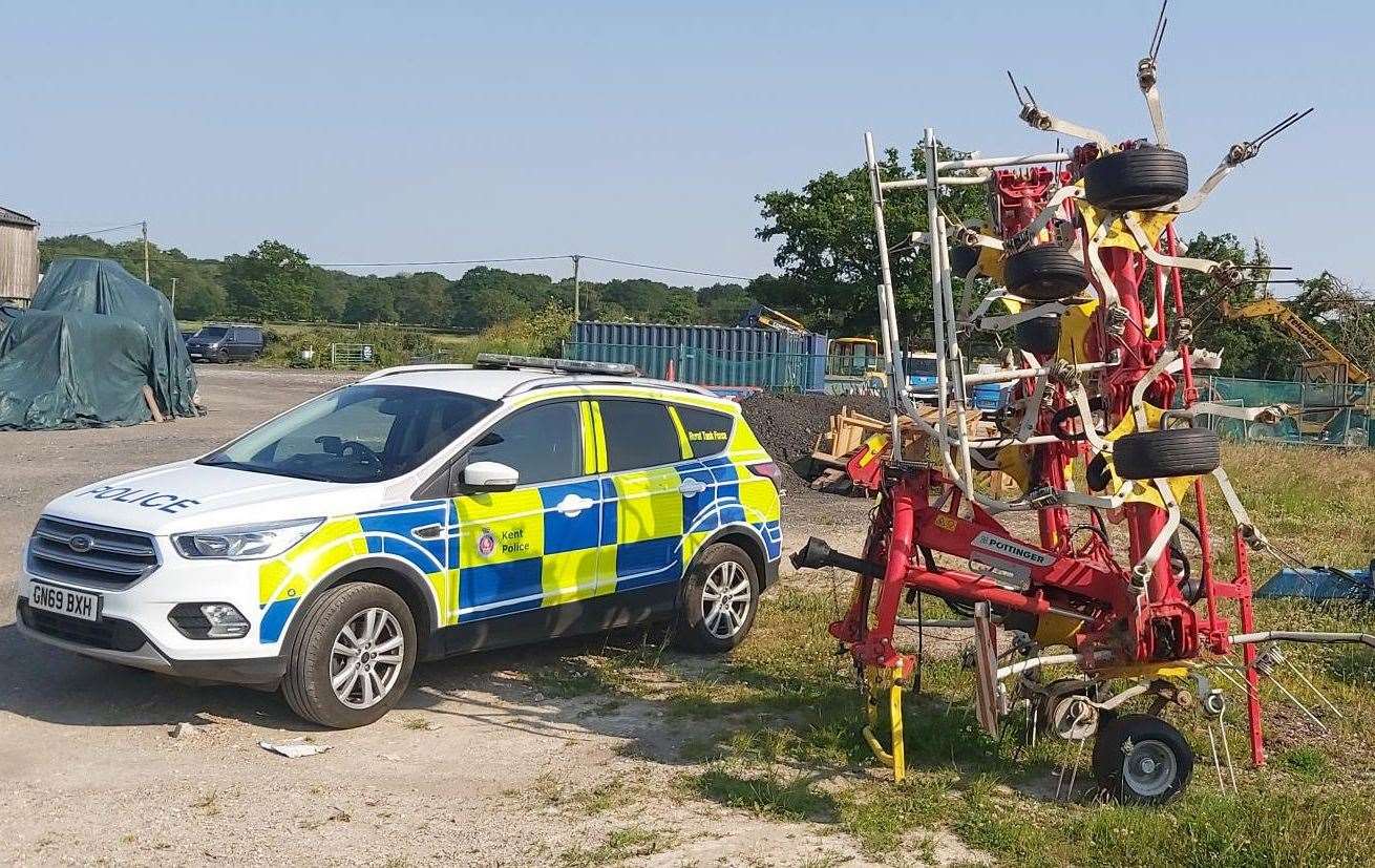 The hay tedder which was stolen from a farm in Southfleet. Picture: Kent Police