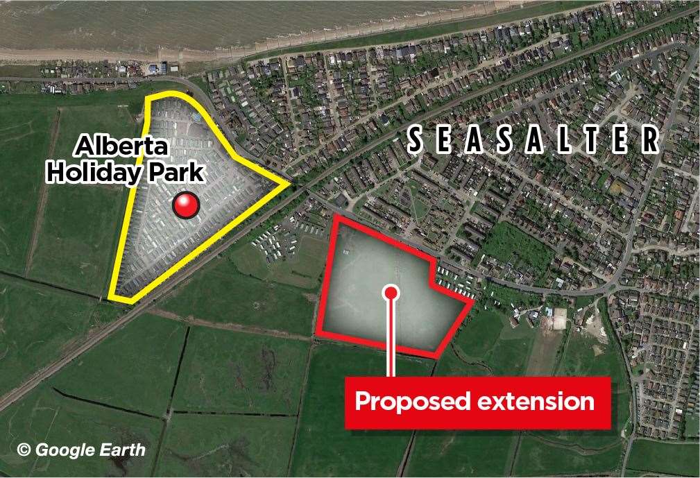 A map showing the site of the planned expansion