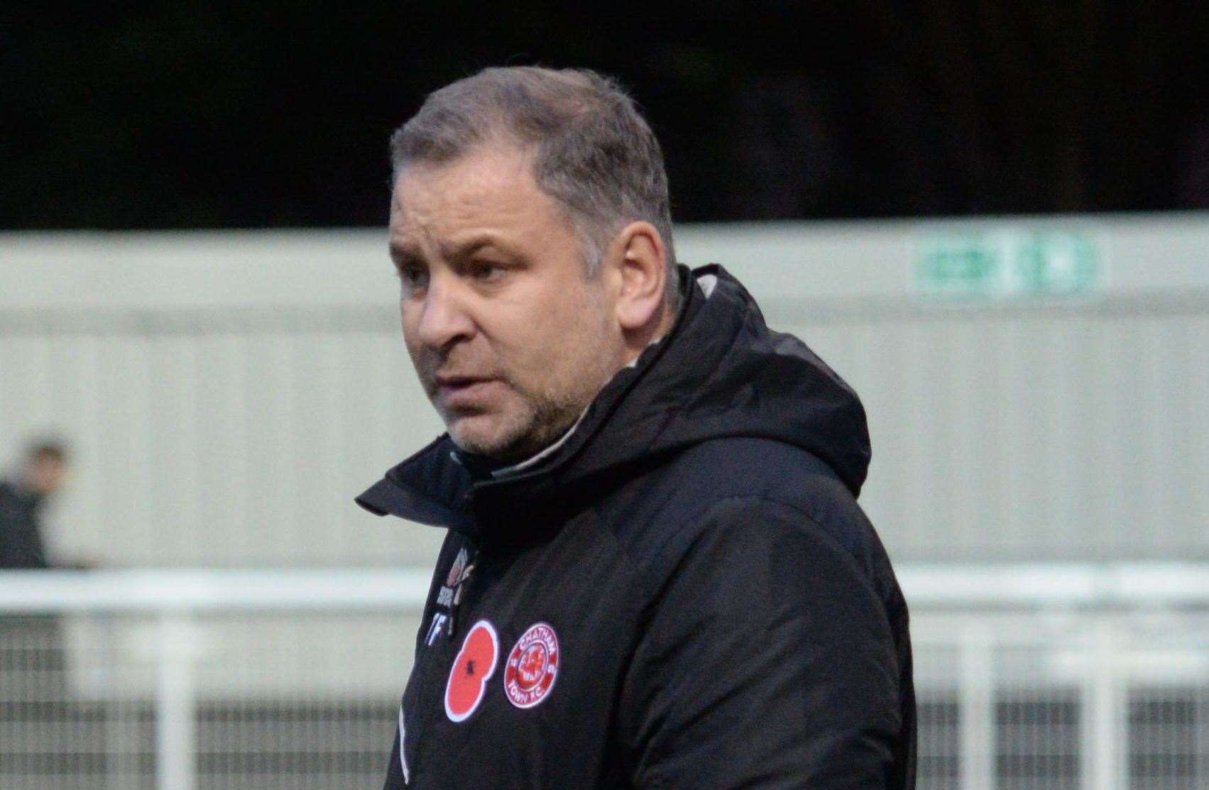 Chatham Town boss Kevin Hake. Picture: Chris Davey