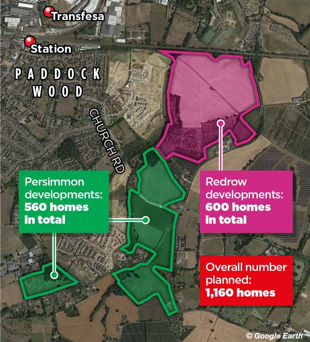 The site of the proposed home in Paddock Wood: Redrow and Persimmon (62302929)