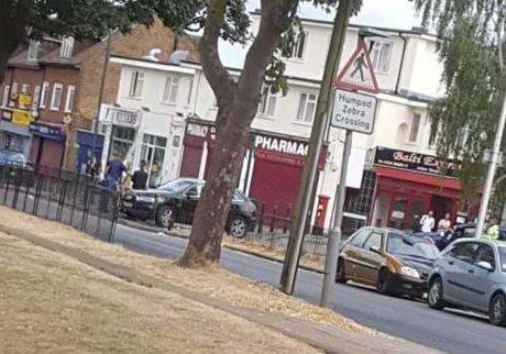The Audi crashed into railings at the bottom of Cedar Road, near Darnley Road, Strood, picture Marie Owens