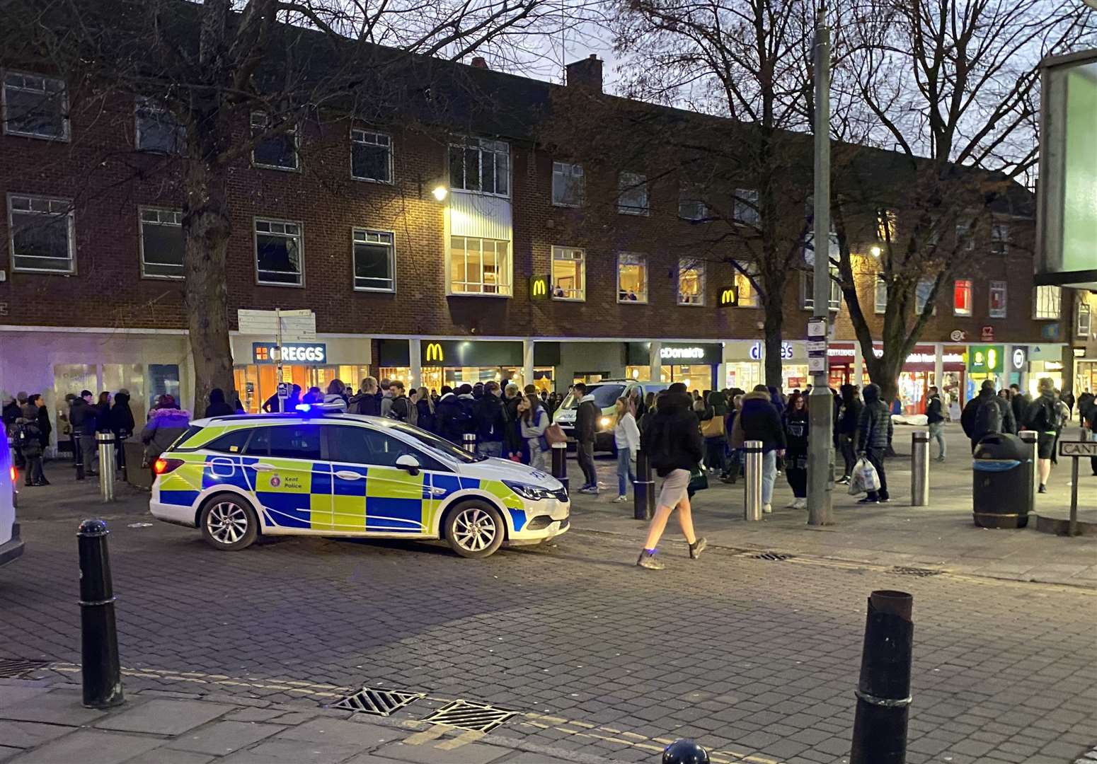 A police presence in Canterbury city centre on January 20, when an officer was assaulted while responding to reports of teenagers causing a nuisance
