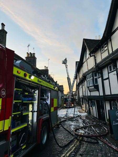 The scene of the blaze in Aylesford. Picture via Chequers Inn Facebook