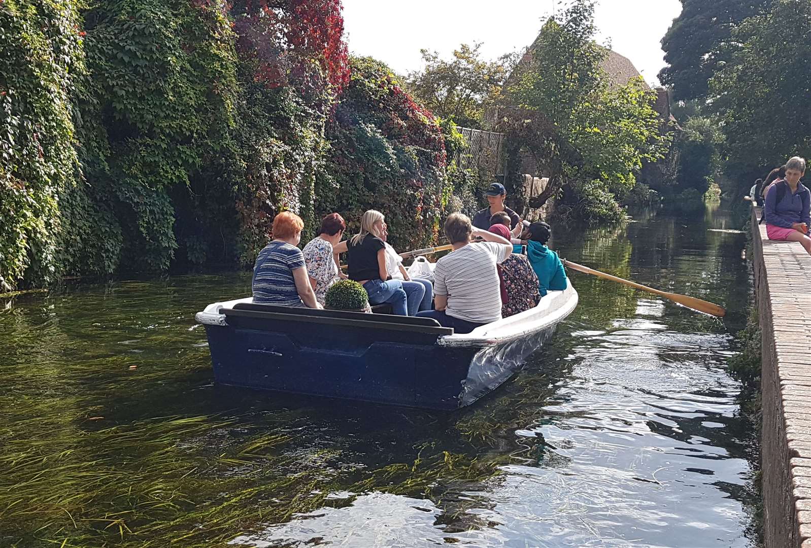 A group enjoying a boat tour in Canterbury