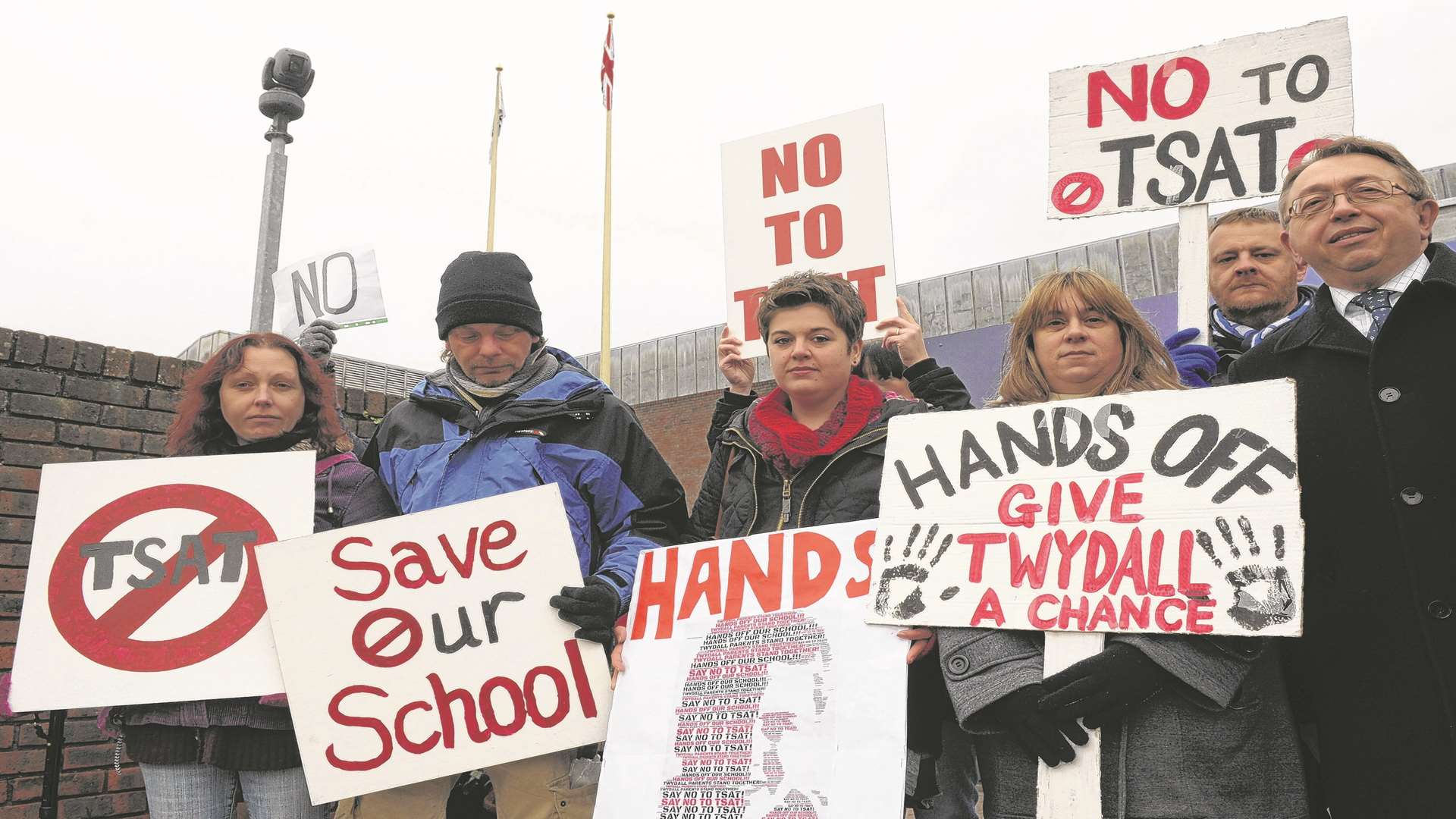 Twydall Primary Academy protesters outside the council offices