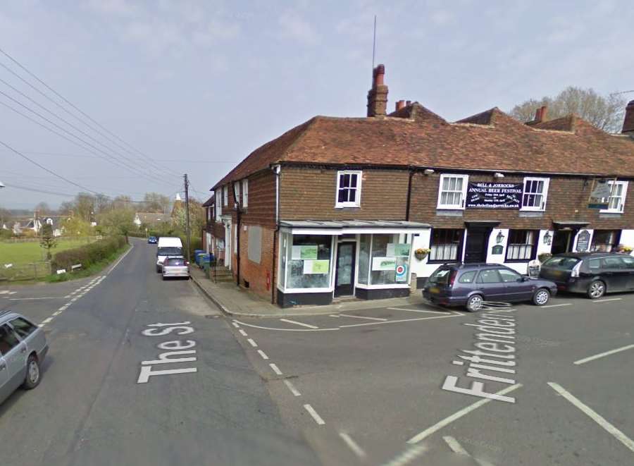 Headcorn Road is closed near the Bell and Jorrocks pub. Picture: Google Street View