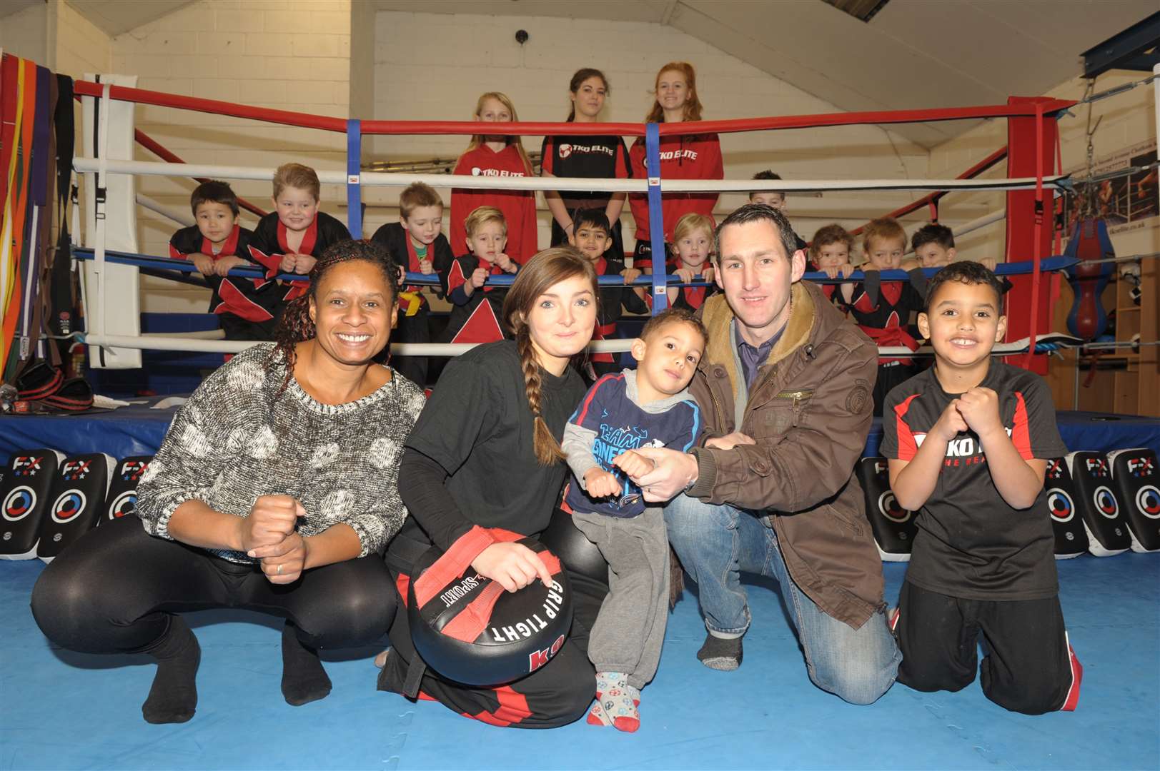 The Miall family, Frank and Nicola, George, 7, and Joseph, 3, with coach Martina. Picture: Steve Crispe