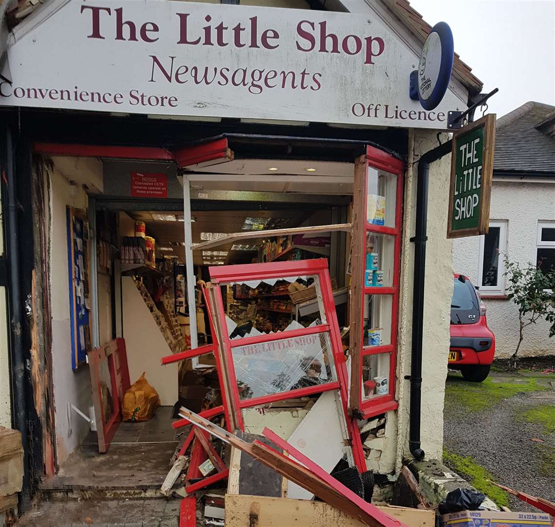 The Little Shop, in Sole Street, Cobham, was ram-raided last night