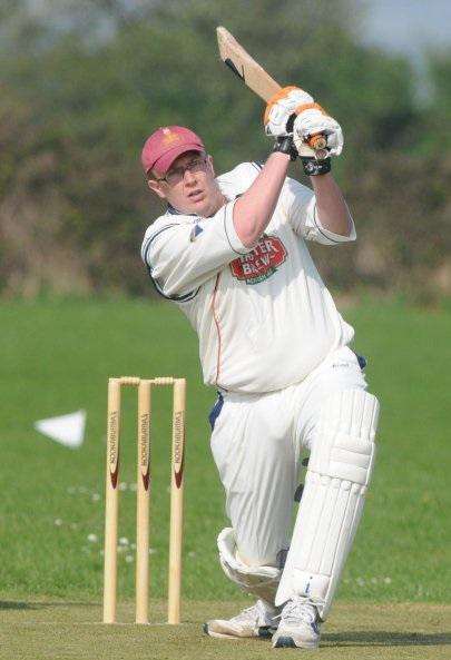 Lee Johnson playing for Milstead Cricket Club