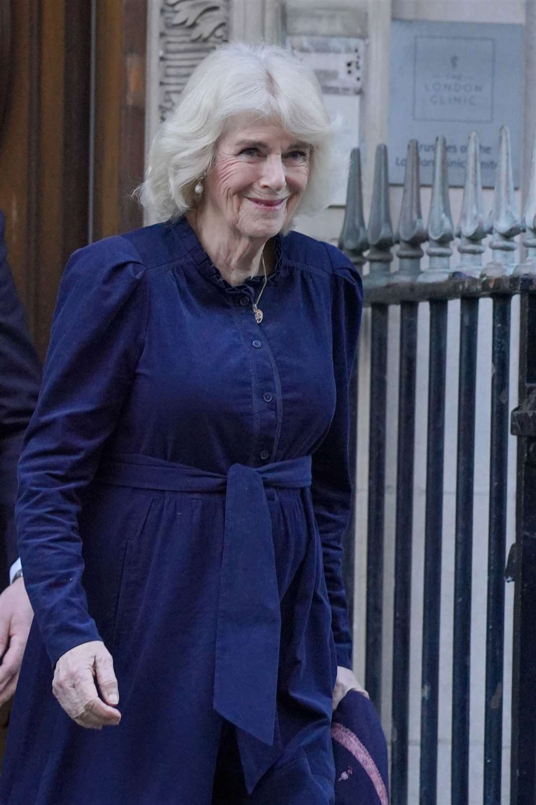 Queen Camilla leaving The London Clinic in central London on Friday (Jonathan Brady/PA)