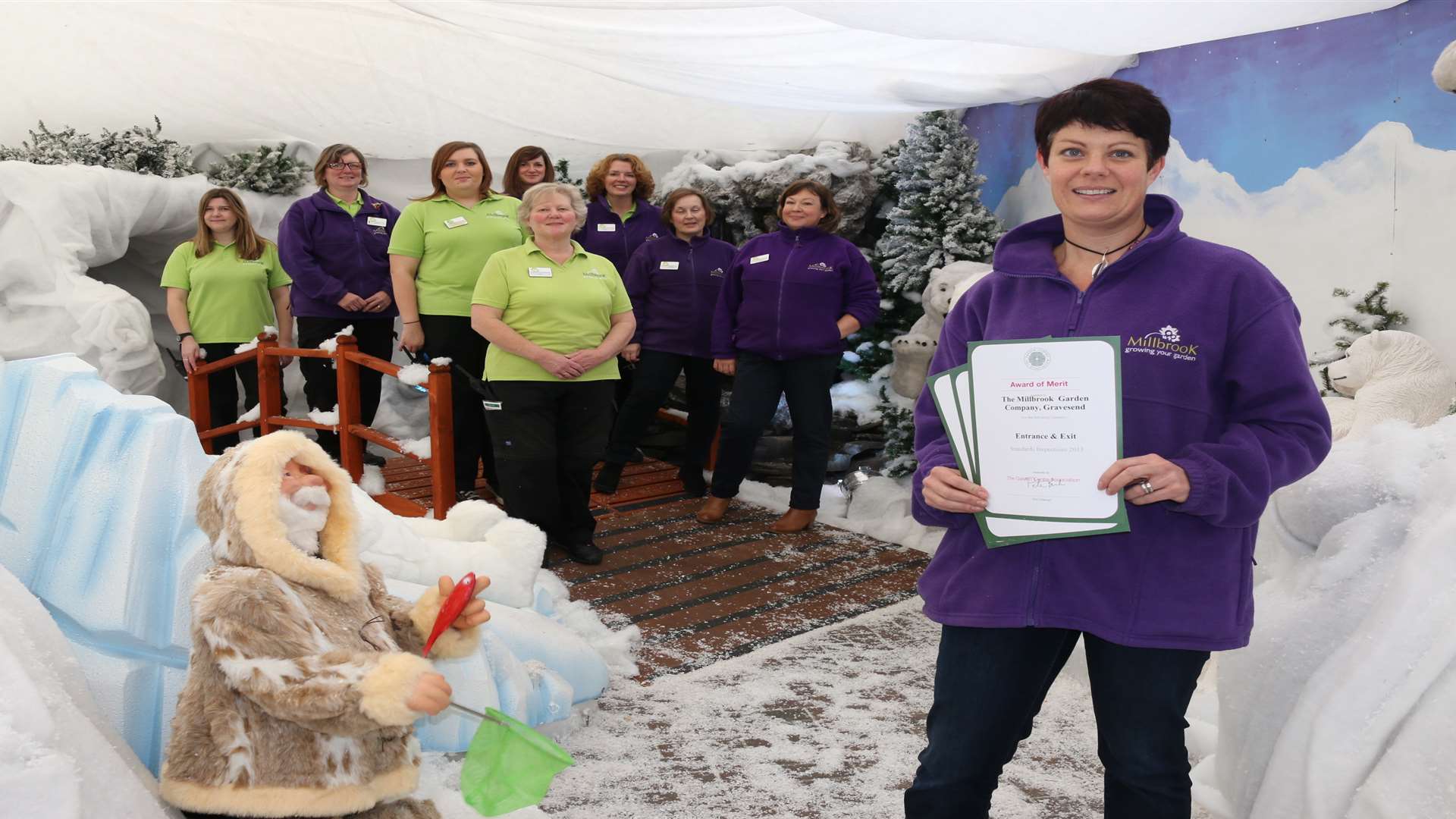 Tammy Woodhouse, managing director of Millbrook Garden Centre, Station Road, Southfleet, with the award for winning regional best Christmas display.