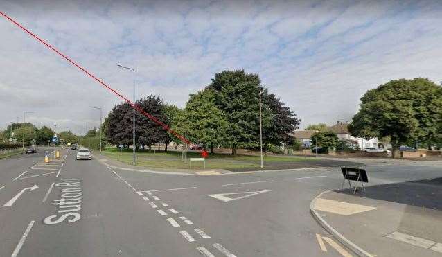 If approved, the proposed phone mast would be built on a grass verge off Sutton Road in Maidstone