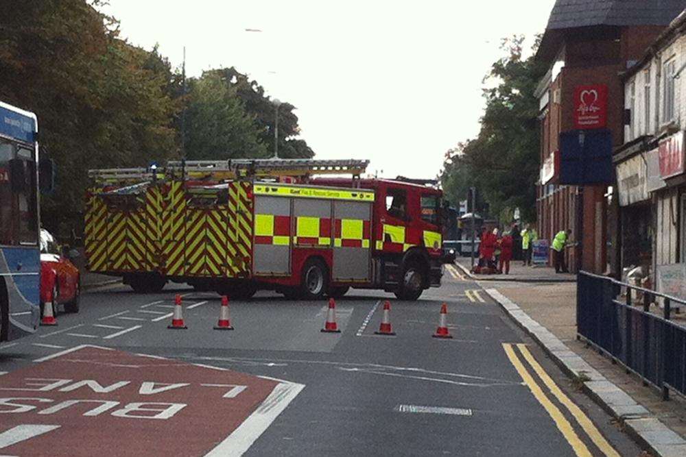 Firefighters also attended the scene where the woman died. Picture: Alex Matthews