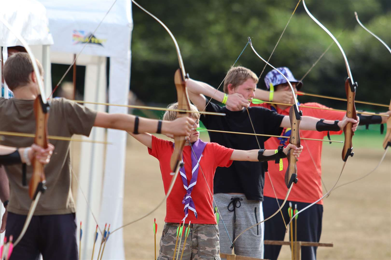 The Scouts got to try their hand at archery