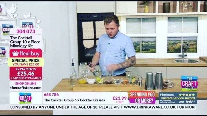 Mr Oakley has appeared on The Craft Store to demonstrate making cocktails
