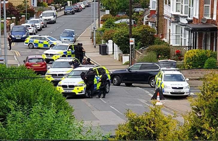 Armed police have been photographed this morning in Mickleburgh Hill, Herne Bay. Picture: Michael Mullarkey (13085656)