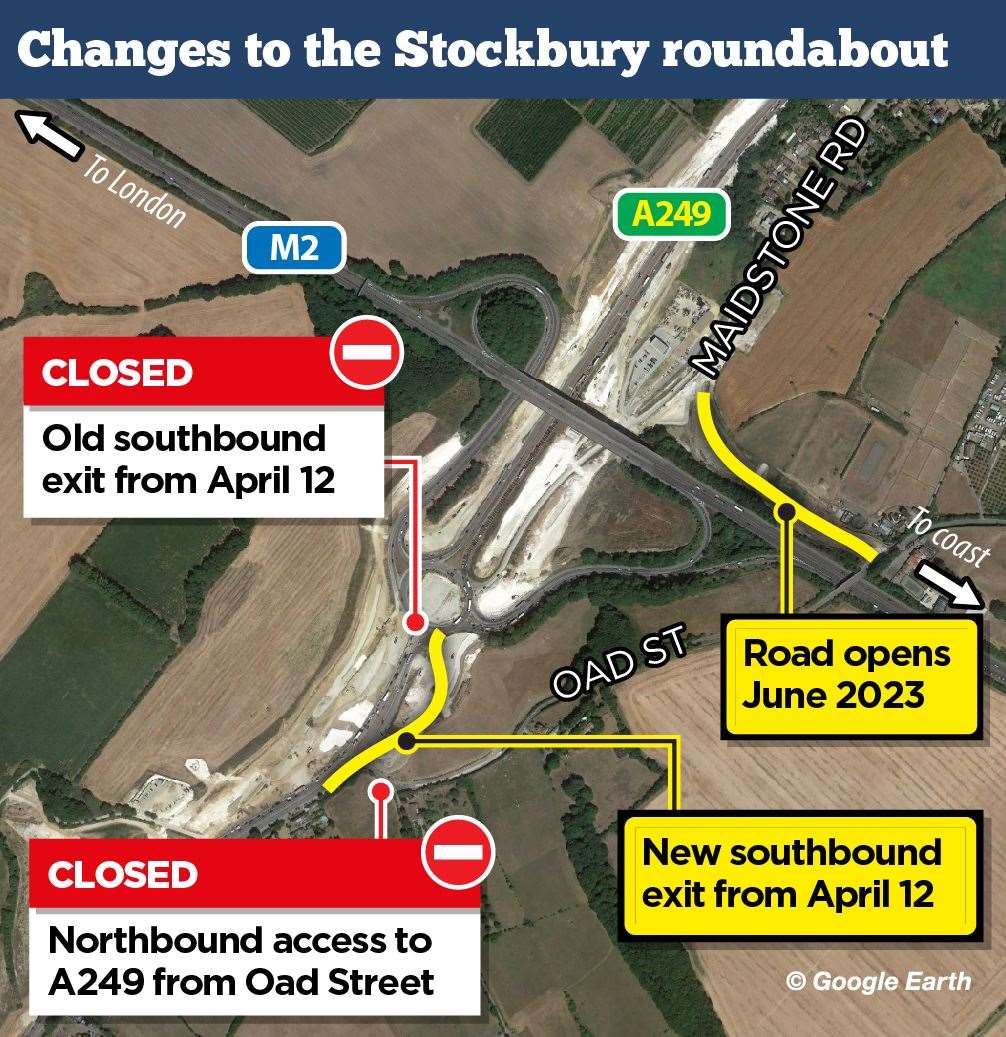 The M2 junction 5 spring 2023 diversion map