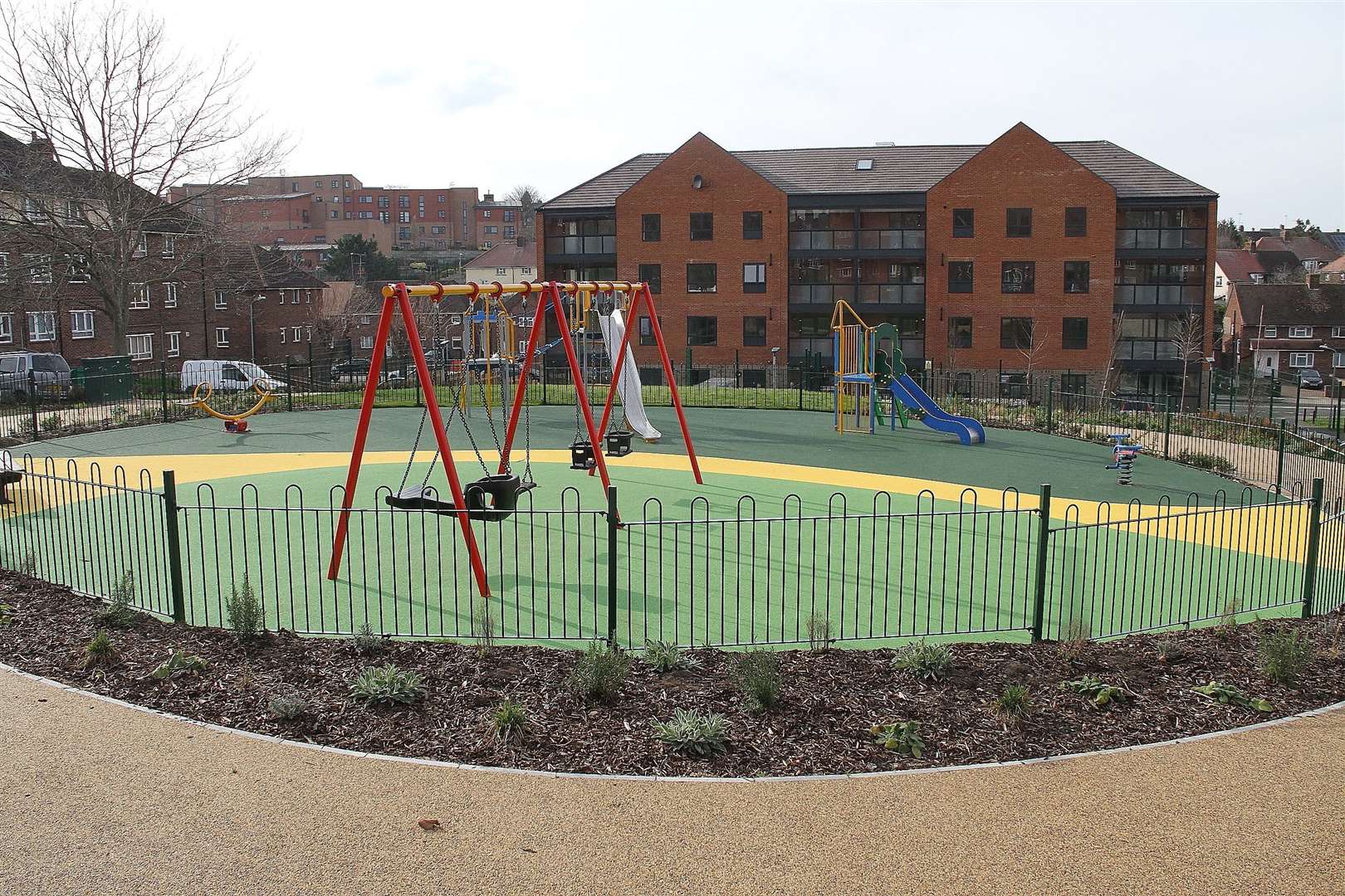 Bishop’s Court at St Patrick’s Gardens, Gravesend, has a play area. Picture: Gravesham Borough Council