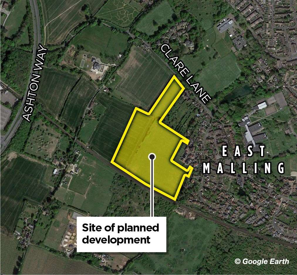 The location of the proposed Gladman development