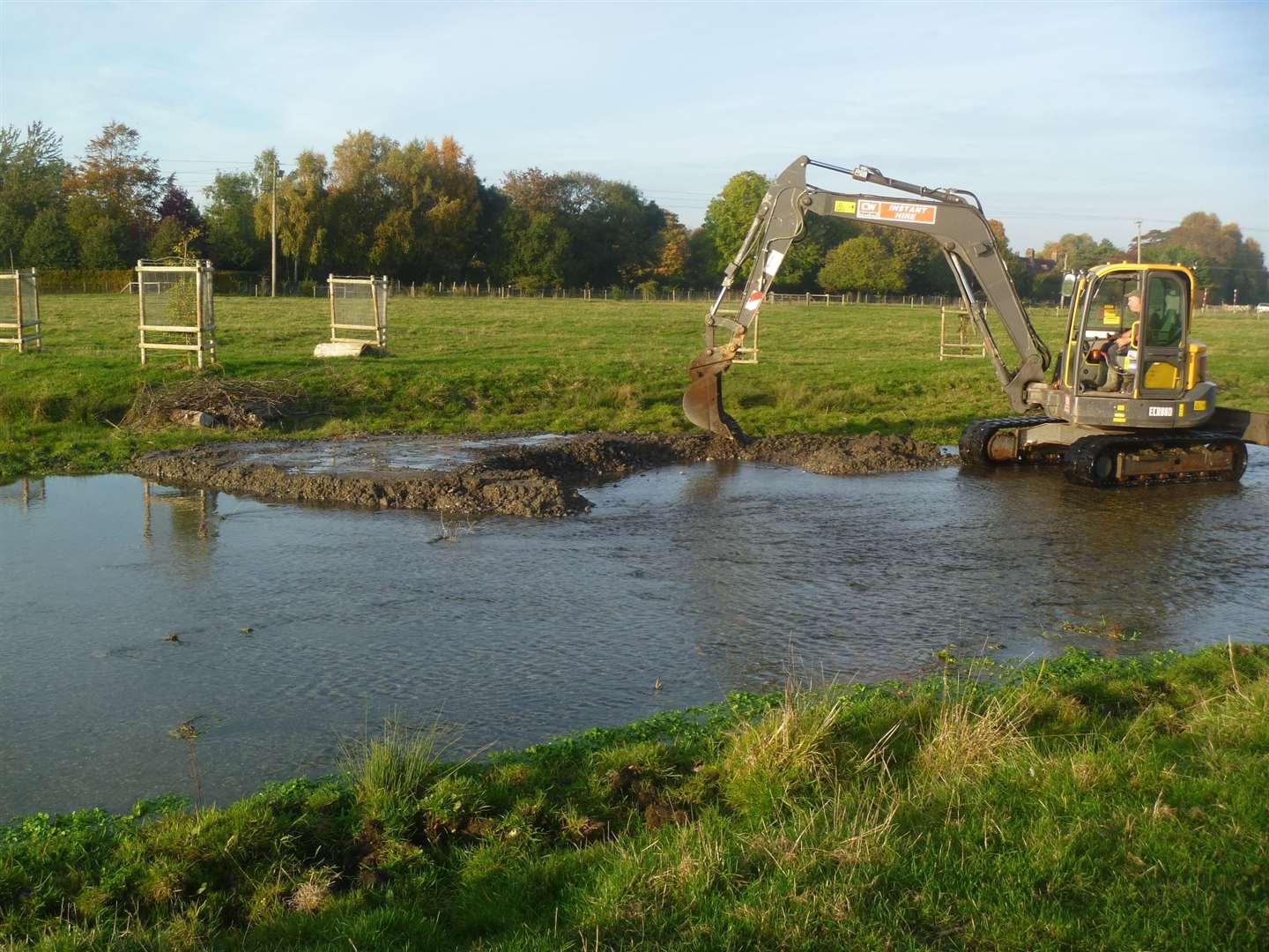 Work took place in 2016 to protect the chalk stream in Canterbury. Picture: Environment Agency