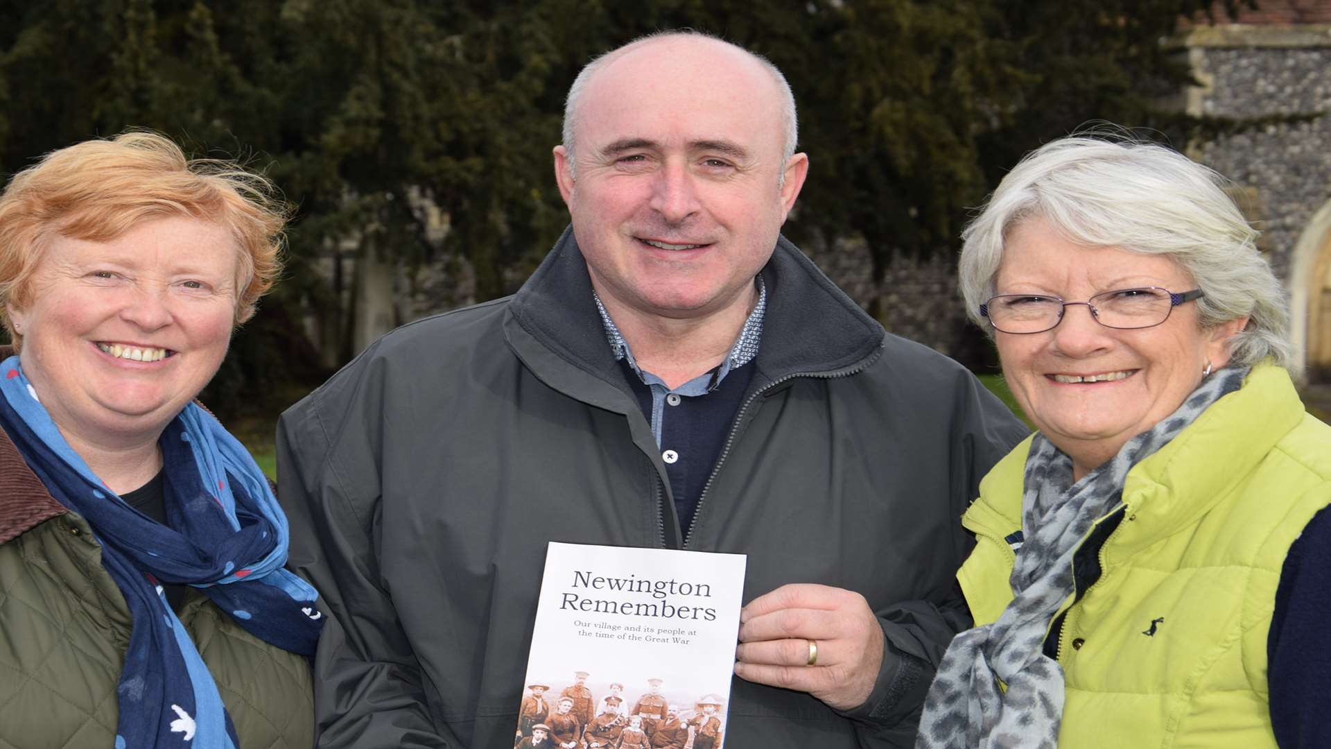 Authors Debbie Haigh, Dean Coles and Thelma Dudley with their book Newington Remembers