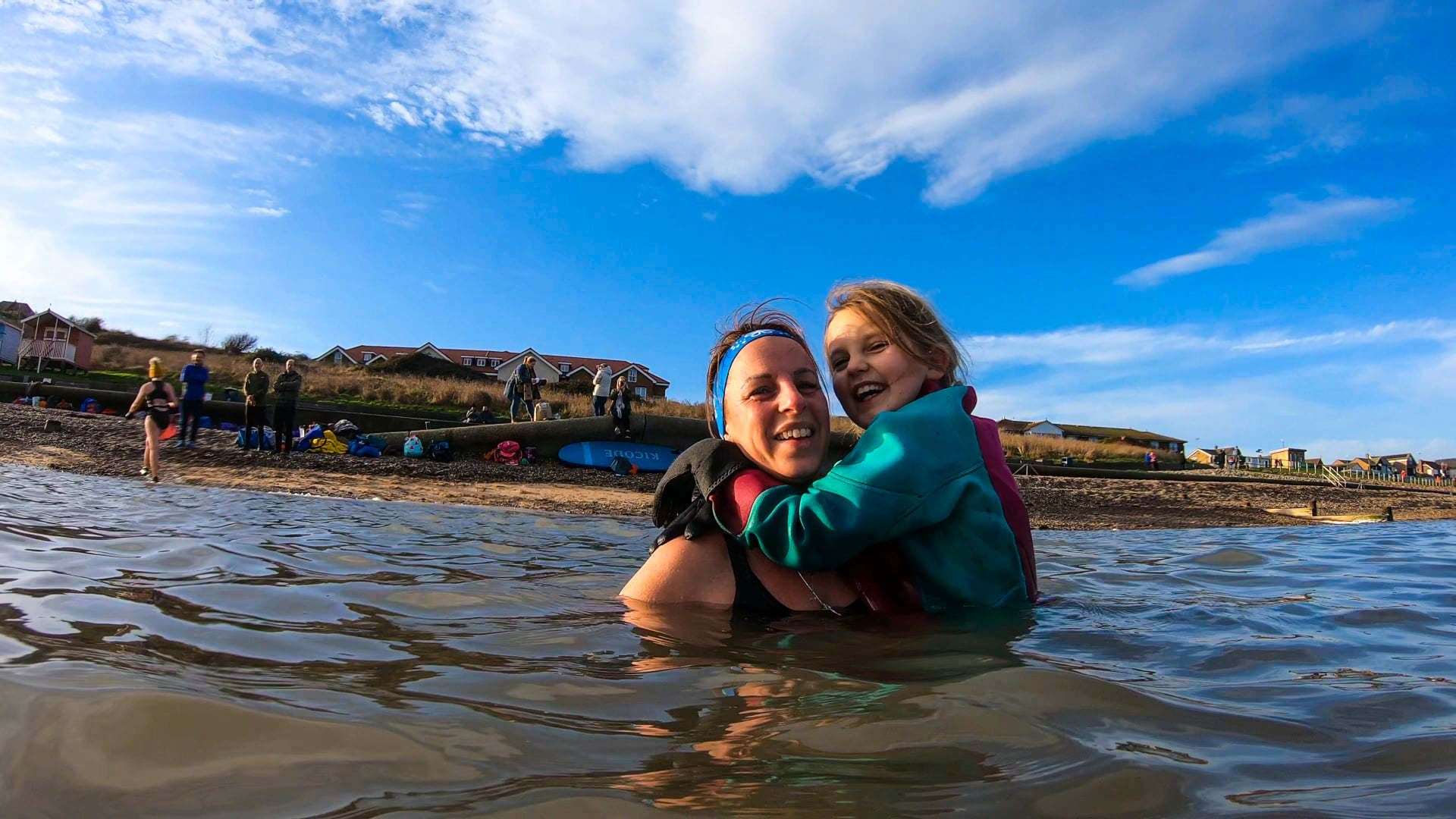 Lily, 8, made her debut with the Sheppey Bluetits 'wild' swimming club when they went for a dip on new year's day in the sea at The Leas, Minster. Picture: James Mead