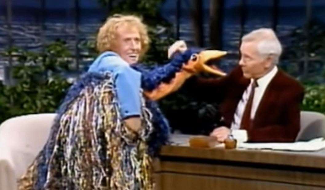 Rod Hull and Emu on The Late Show in the USA with Johnny Carson