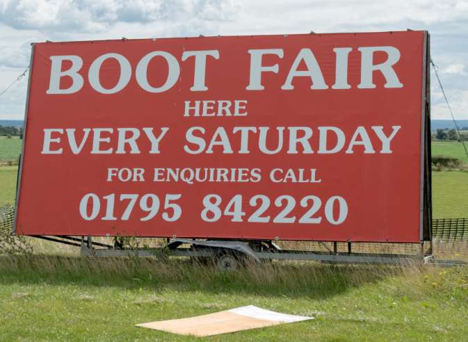 A board advertising the car boot fair. Picture: SWNS.com