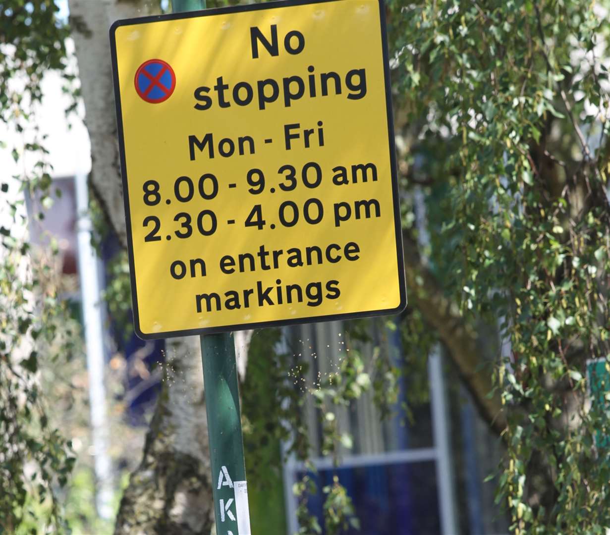 No stopping signs and entrance markers are often ignored outside Dartford's primary schools. Picture: John Westhrop