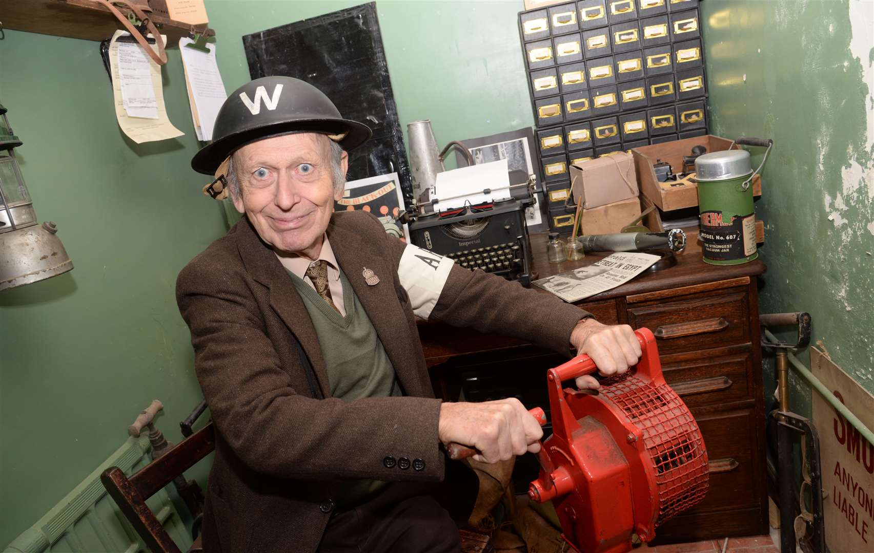 ARP warden David Hughes at an Empire Day exhibition at the Old Forge Wartime House in East Street, Sittingbourne. Picture: Chris Davey