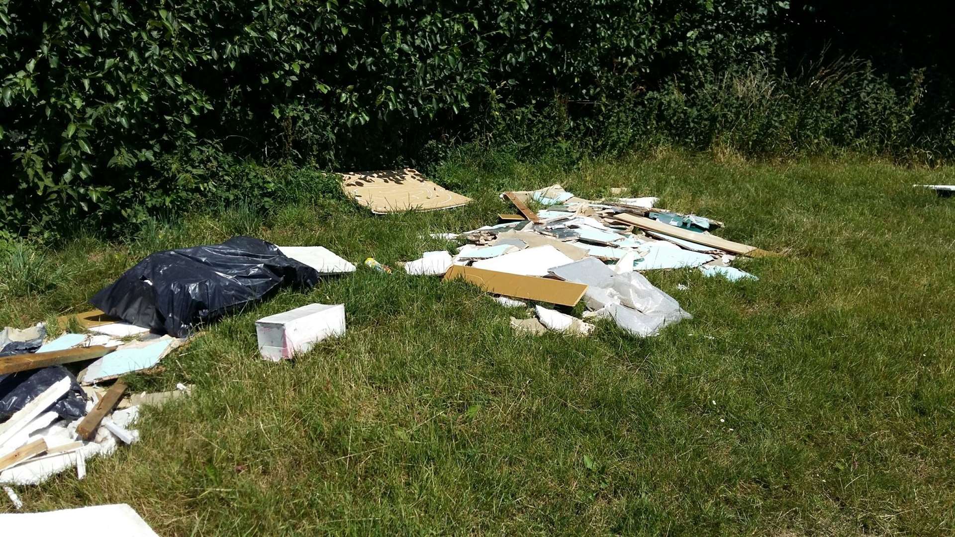 Loft insulation, debris and household waste was dumped in Provender Lane, Norton (7671381)