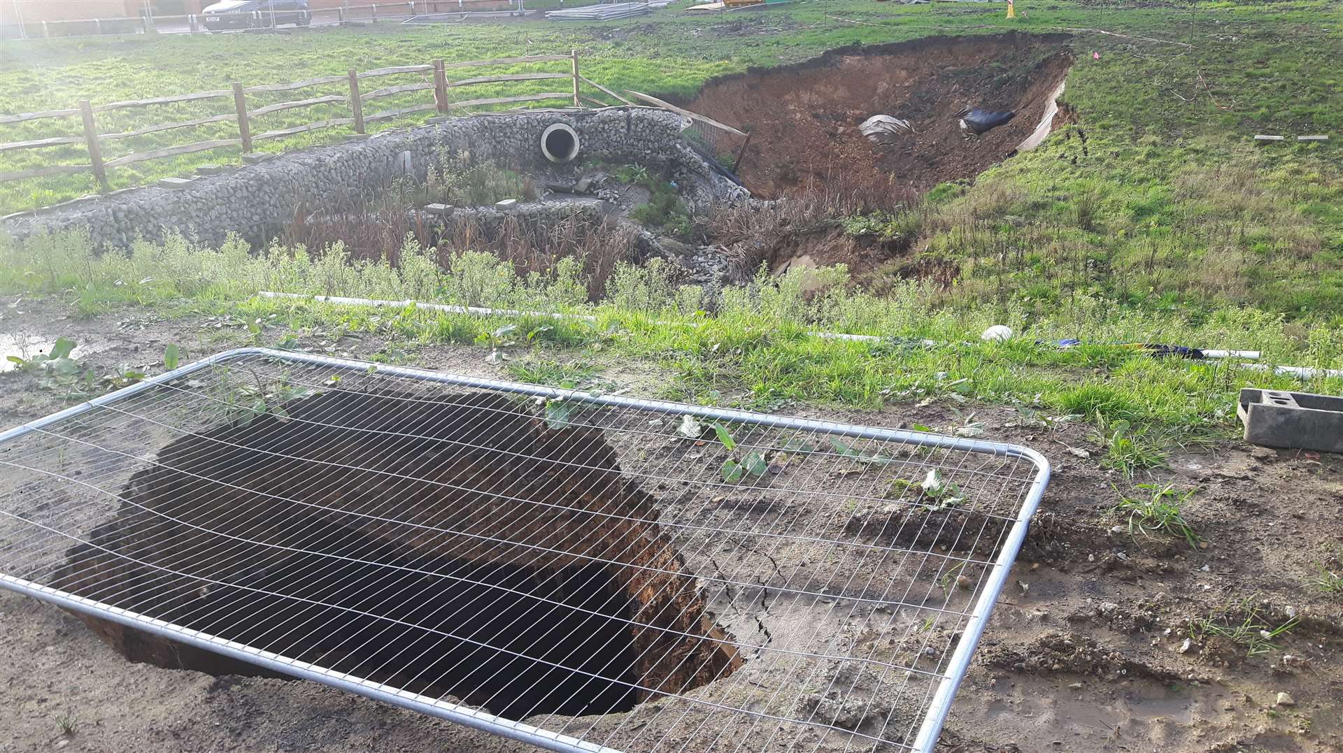 The latest sinkhole in Barming has appeared close to an even larger previous collapse