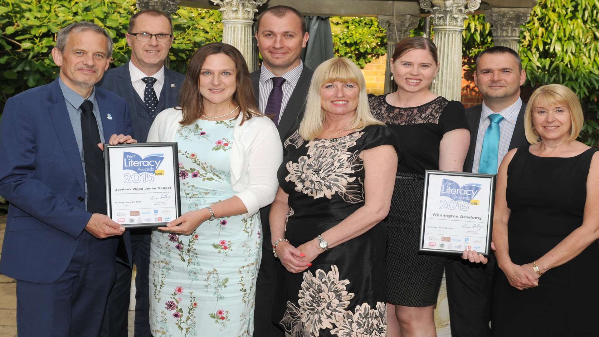 Staff from Joydens Wood Junior School and Wilmington Academy celebrate their Kent Literacy Awards wins in 2015. The 2016 nominations remain open until noon on Friday, April 29.