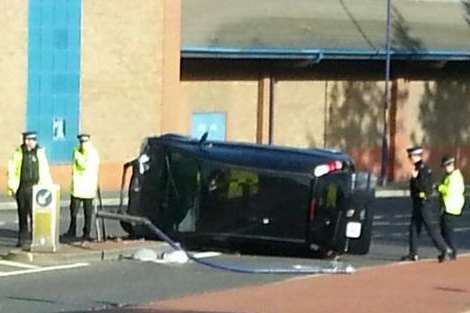 Police at the scene of a crash in Dartford. Picture: @PeterReady