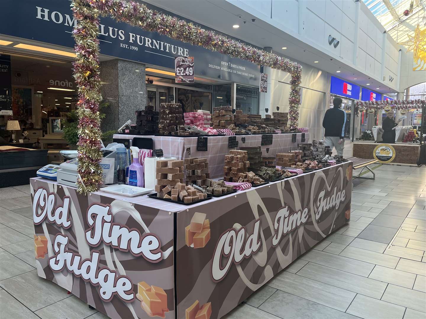 Old Time Fudge is outside HomePlus Furniture