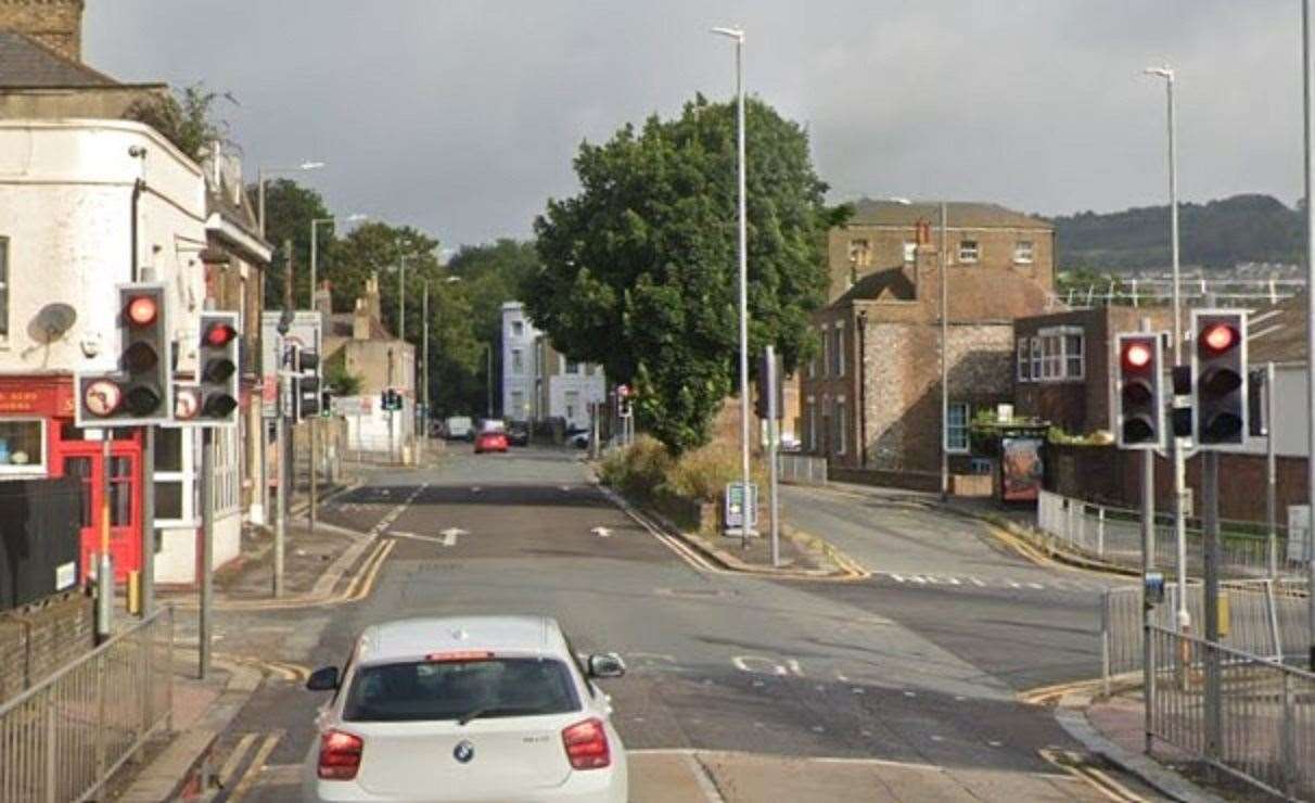 The crash occurred in London Road, Dover as onlookers rushed to help the girl. Picture: Google