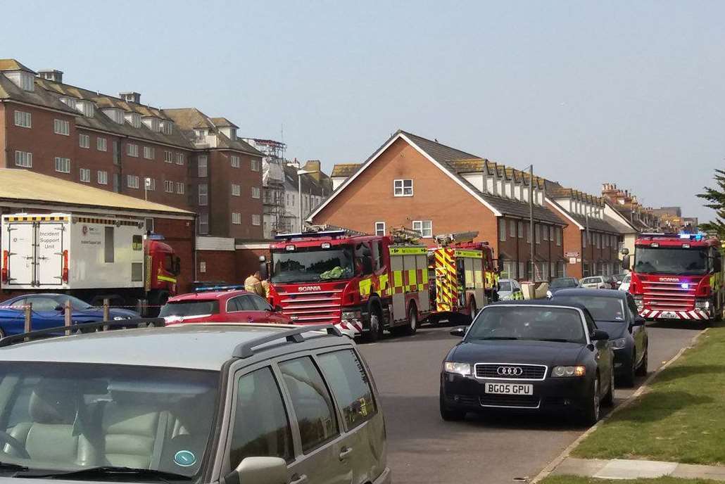 Firefighters called to Hythe swimming pool following chlorine leak. Picture: Ben Gibbons