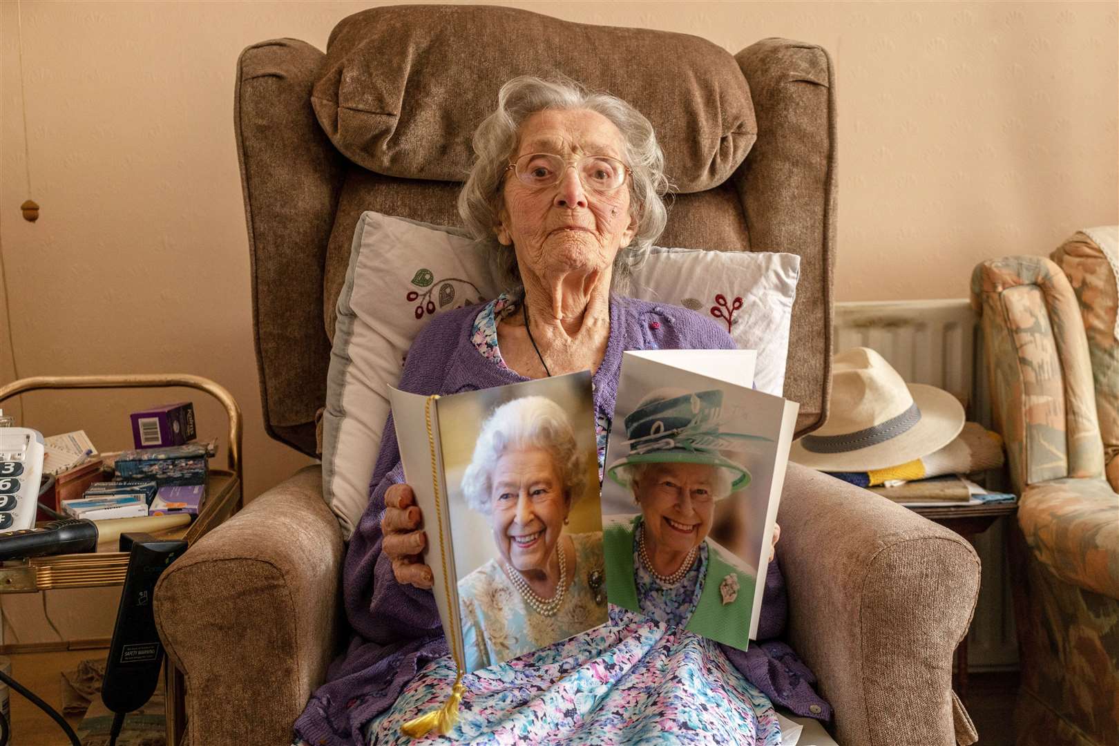 Winifred Flemming, 106, has received two cards from The Queen for her 100th and 105th birthdays Picture: SWNS