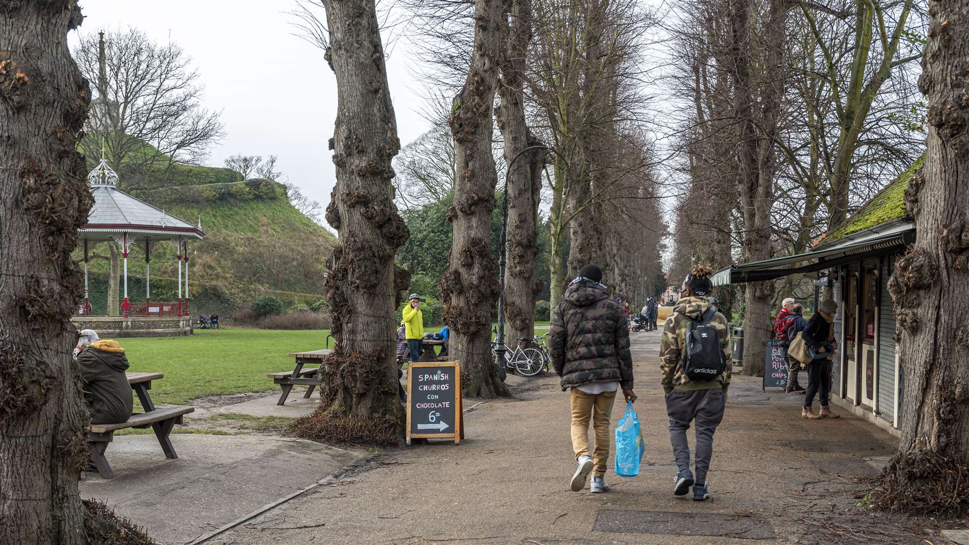 A few people were grabbing food and drink in Dane John Gardens. Picture: Jo Court